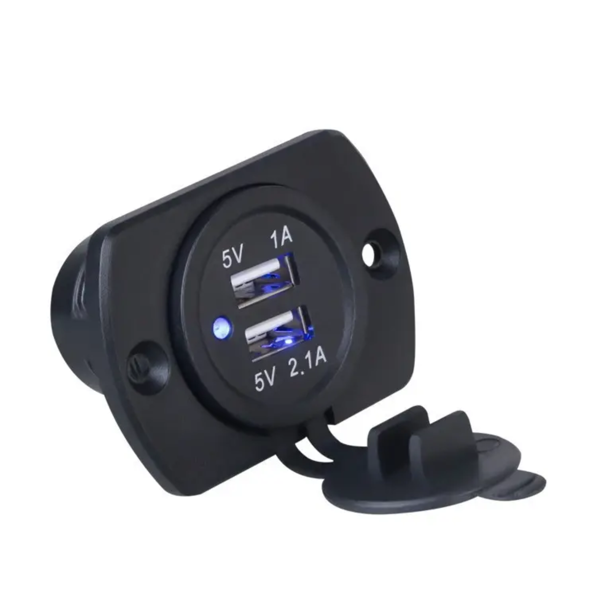 PANEL DE PUERTO USB DUAL 12V-24V  3.1A  5V MARÍTIMO - AUTOMÓVIL