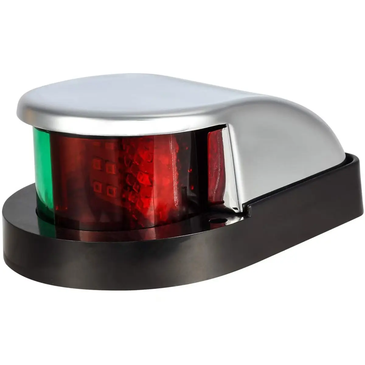 LUZ DE NAVEGACIÓN PROA BICOLOR  PLÁSTICO CROMADO 12V LED 2MN