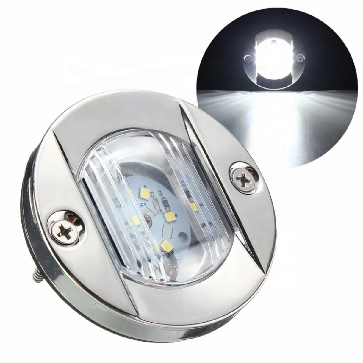 LUZ NAVEGACIÓN POPA LED INOX - 12V/24V - 2.2W - 2 MN
