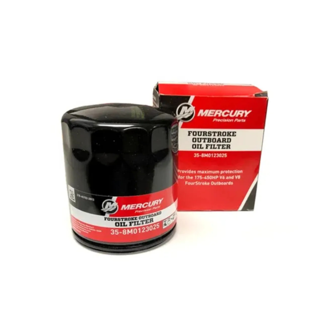 FILTRO DE ACEITE PARA MOTOR FUERA BORDA MERCURY 175-250-300 3.4L V6 4.6L V8 4T 8M0123025